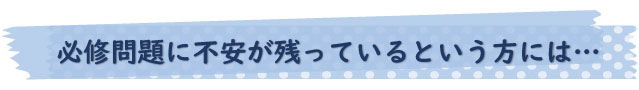 必修問題に不安が残っているという方には…